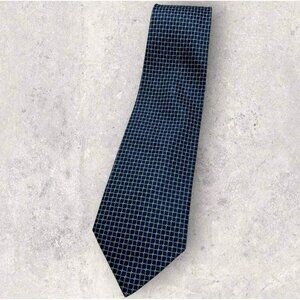 FUMAGALLI Silk Tie ITALY XL Navy Blue Geometric W:3.7" EUC